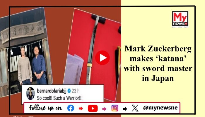 Mark Zuckerberg makes ‘katana’ with sword master in Japan