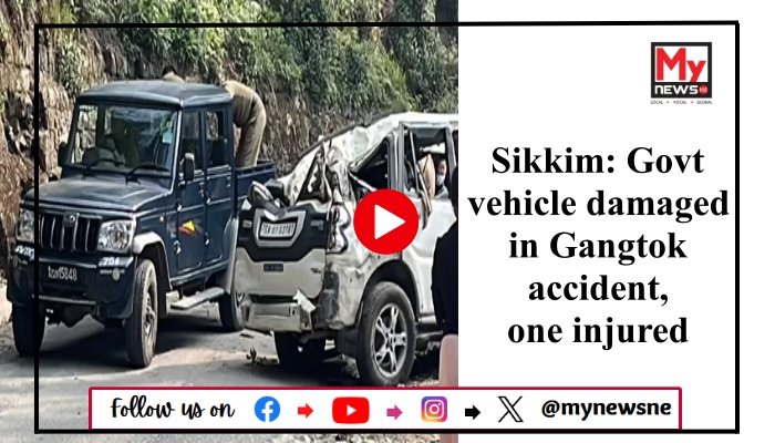 Sikkim: Government vehicle damaged in Gangtok accident, one injured