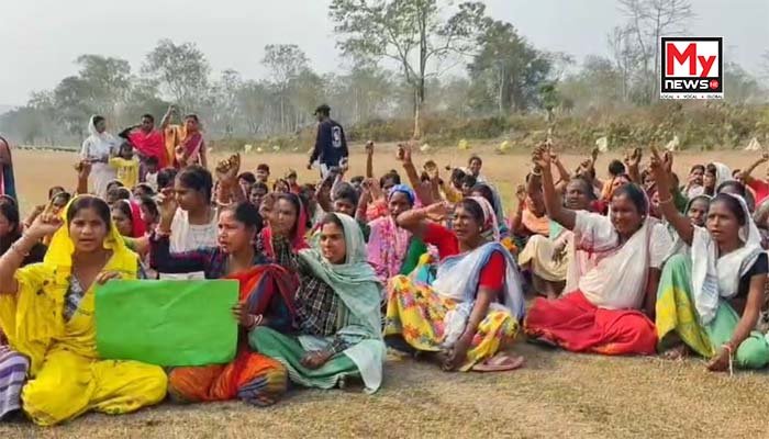 Assam: Tea garden workers protest to save Behora airfield in Bokakhat