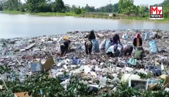 Manipur’s Bishnupur, Ithai Barrage communities clear massive plastic waste after floods