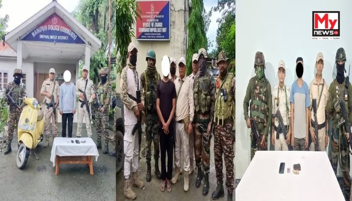 Manipur: Three active cadres linked to separate outfits arrested in coordinated operations across Imphal